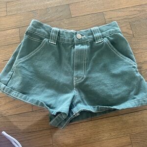 PacSun Women's Green High-Rise Denim Shorts Size 24 Brand New without Tags